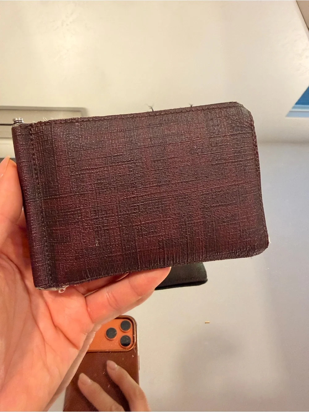 Men's FENDI Slim Money Clip Wallet - Burgundy